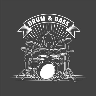 Müzik etiketi siyah arkaplanda izole edildi