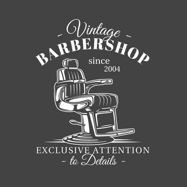 Etiqueta de barbería aislada sobre fondo negro — Archivo Imágenes Vectoriales