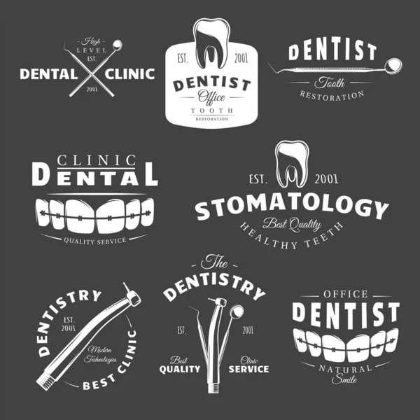 Conjunto de etiquetas dentales — Vector de stock