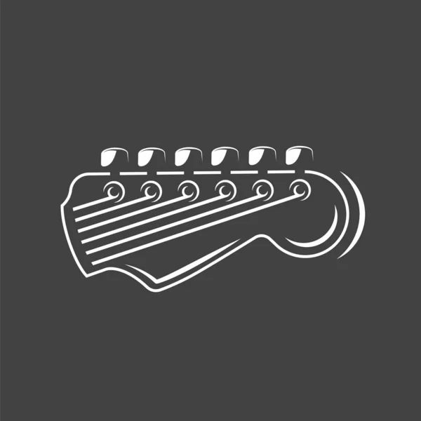 Part of the guitar isolated on a black background — Stock Vector