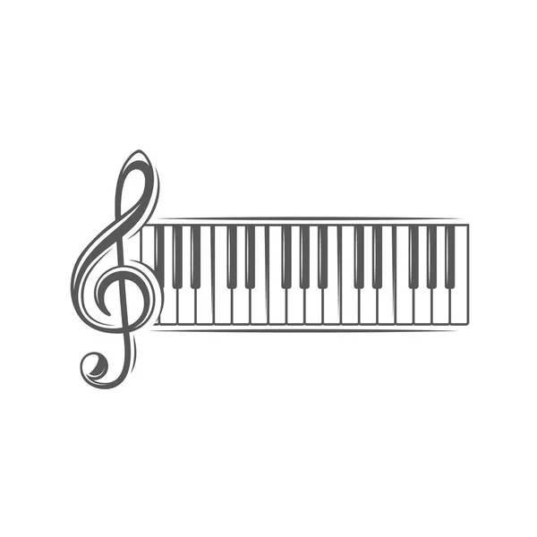 Клавиатура скрипичного ключа и фортепиано — стоковый вектор