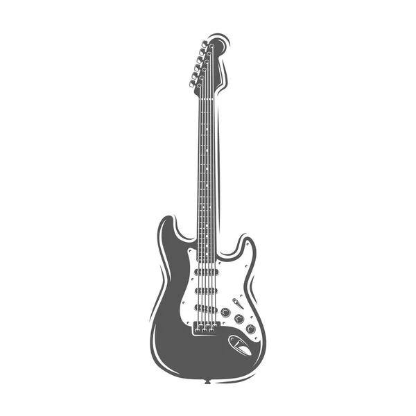 Silhueta de guitarra isolada sobre fundo branco — Vetor de Stock