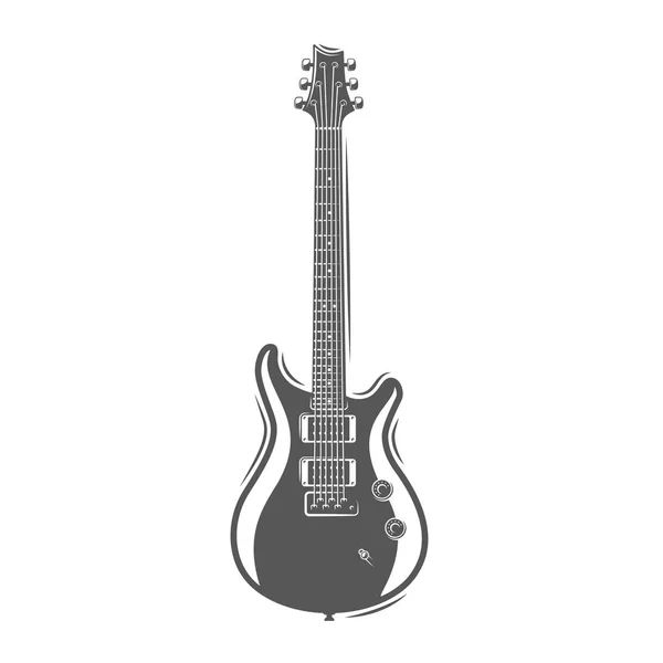 Silhouette de guitare isolée sur fond blanc — Image vectorielle