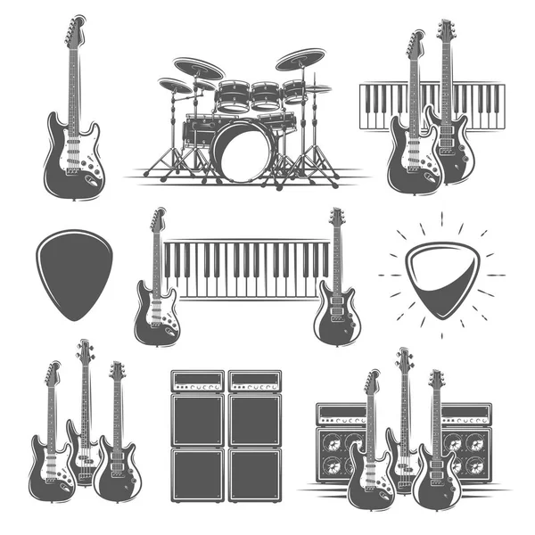 Set of musical instruments isolated on a white background — 스톡 벡터