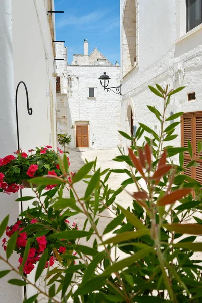Ostuni White Town Street View Brindisi Apulia Puglia Southern Italy — Stock Photo, Image