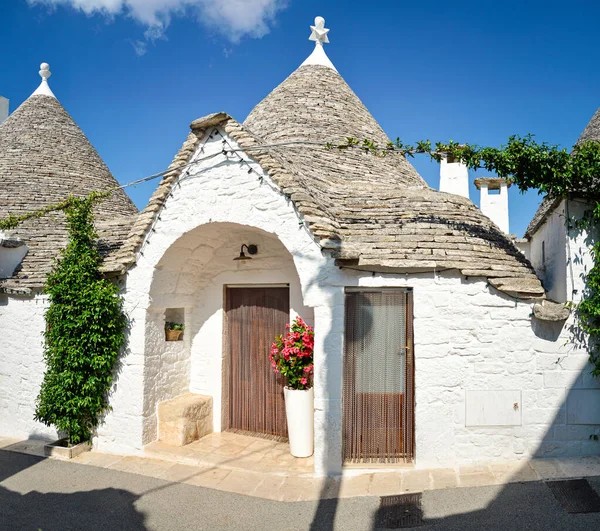 Trulli Von Alberobello Apulien Italien Typische Häuser Mit Trockenmauern Und — Stockfoto