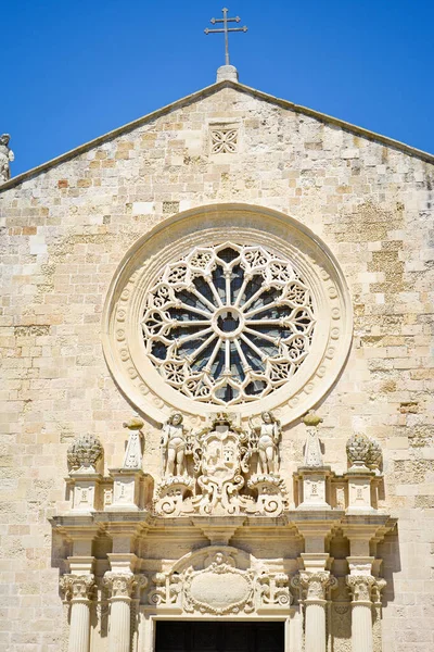 Rosenfenster Der Römisch Katholischen Kathedrale Santa Maria Annunziata Otranto Apulien — Stockfoto