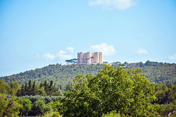 Panoramiczny Widok Castel Del Monte Puglia Włochycastel Del Monte Jest — Zdjęcie stockowe