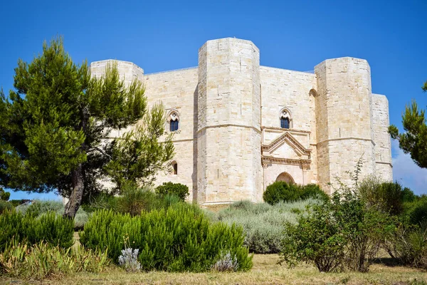 Panoramiczny Widok Castel Del Monte Puglia Włochy Castel Del Monte — Zdjęcie stockowe