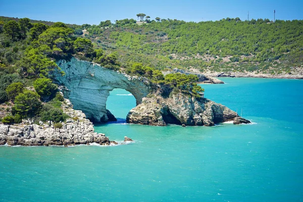 Vieste San Felice Arch Rock Bay Gargano Peninsula Apulia Southern — Stock Photo, Image
