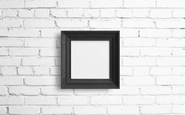 Black frame with brick wall
