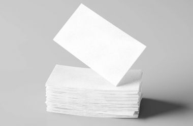 Boş beyaz kartvizit mockup, 3d render