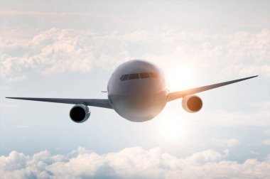 Gökyüzü, 3d render uçan uçak