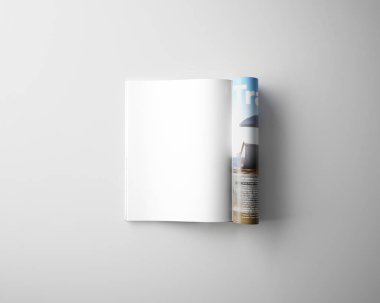 boş dergi üstten görünüm gri beton zemin üzerine