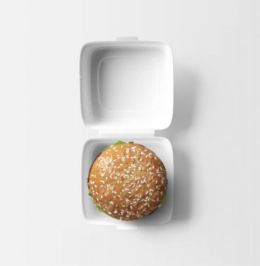 Burger ambalaj mockup, 3d render
