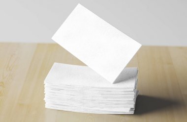 Boş beyaz kartvizit mockup, 3d render