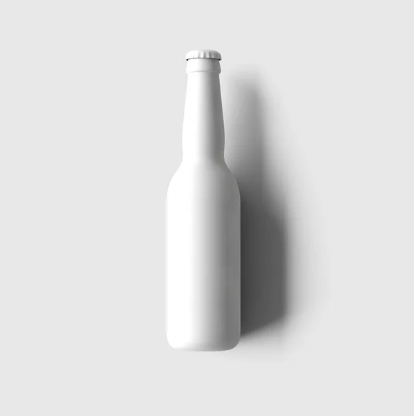 Beyaz arka planda, 3d render beyaz şişe