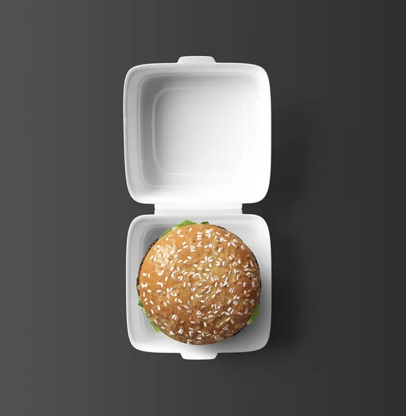 Makiety Opakowań Burger Renderowania — Zdjęcie stockowe