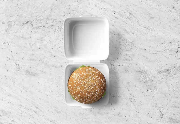 Burger ambalaj mockup, 3d render
