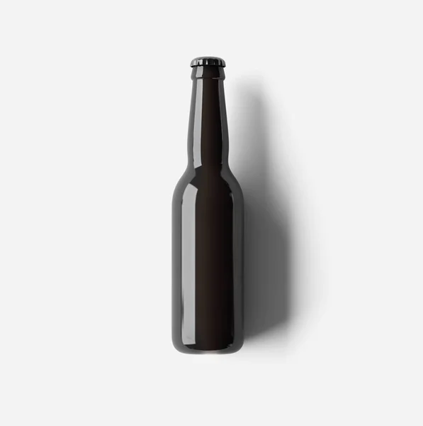 Черная Бутылка Пива Белом Фоне Рендеринг — стоковое фото