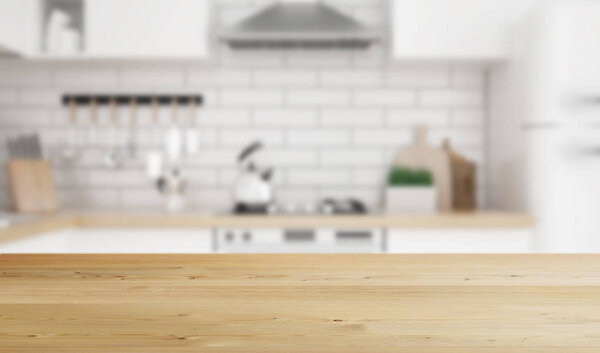 abstract blurred kitchen interior background