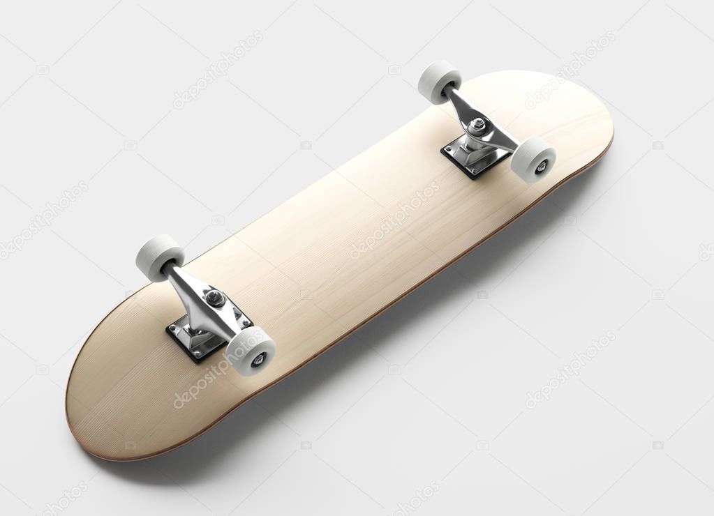 mockup of skateboard on grey background