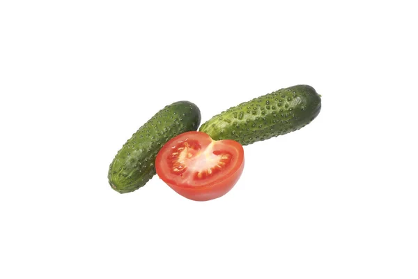 Tomaten en komkommers. — Stockfoto