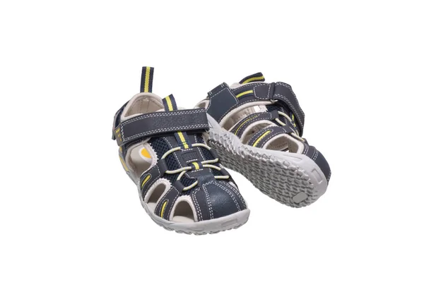 Kinder Schoenen Sandalen Geïsoleerd Wit — Stockfoto