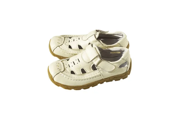 흰 아기 신발. 신발. — 스톡 사진
