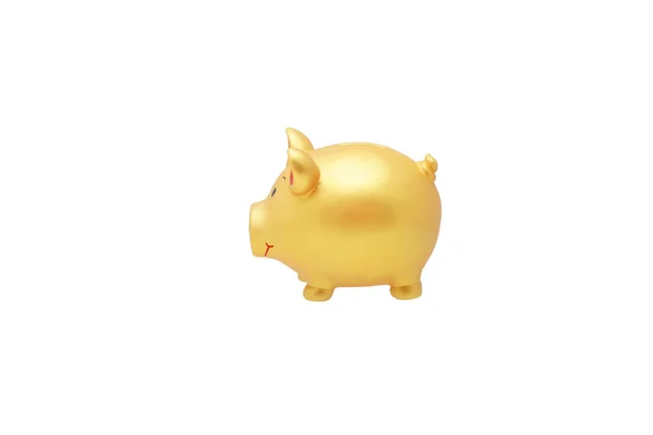 Golden pig piggy bank. Isolated on white — Stock Photo, Image