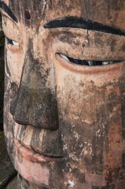 Sichuan Eyaleti Çin içinde Leshan dev Buda'nın yakın çekim