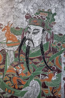 Chengdu, Çin'Kuanzhai sokaklar boyunca kapı dekoratif sanat
