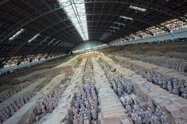 World famous Terracotta Army located in Xian China clipart