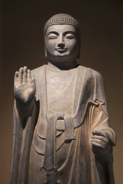 Sakyamuni'nin, Shaanxi Eyaleti, Xian, Çin heykeli ayakta