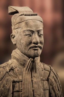 Terracotta Army Shaanxi Tarih Müzesi'nde sergi. Xian. Chi