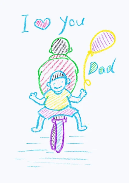 Childs crayon drawing of a Father\'s Day card