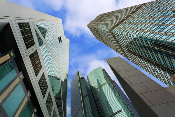 Wolkenkrabbers in de financiële wijk van Hong Kong Island, China — Stockfoto