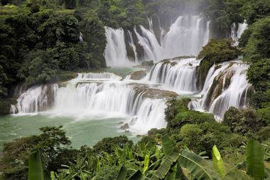 Detian Waterfalls in China, also known as Ban Gioc in Vietnam clipart