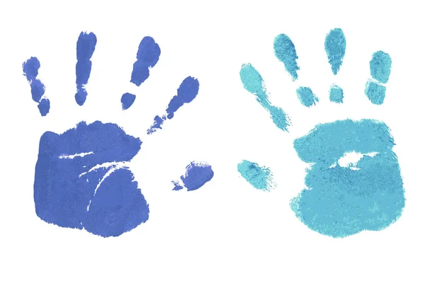 Huellas de manos de niños aislados sobre un fondo blanco —  Fotos de Stock