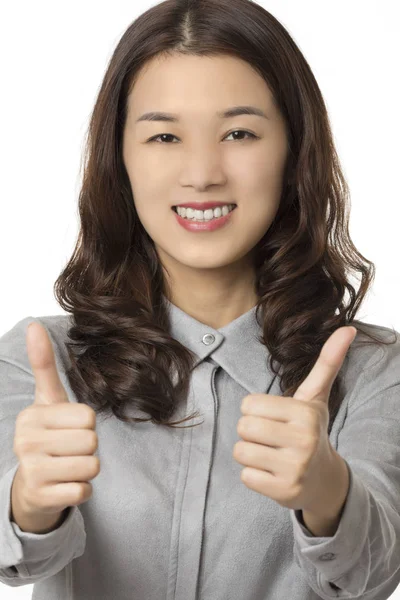 Portrait of a Chinese American woman isolated on white backgroun — Stock Photo, Image