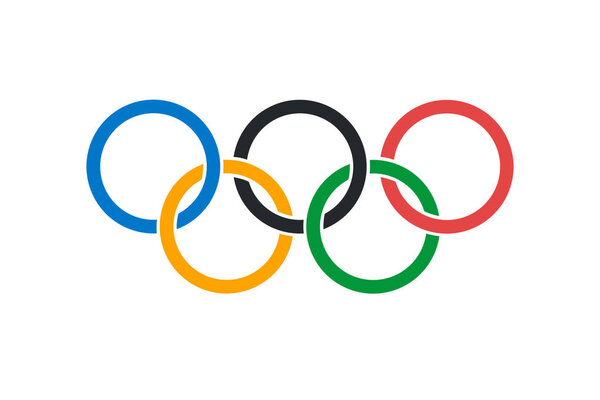 An illustration of the official Olympic Flag Royalty Free Stock Images