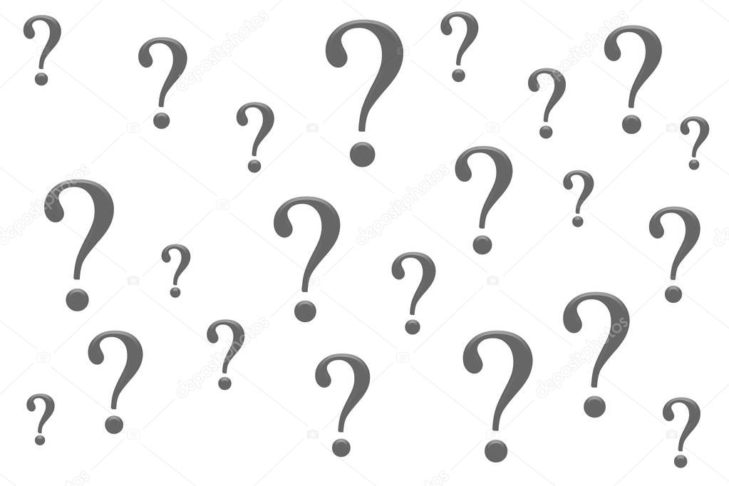 Question marks isolation on a white background