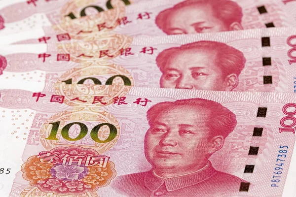 Chiński 100 Rmb lub Yuan featuring prezes Mao — Zdjęcie stockowe