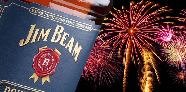 Guilin Çin Mart 2020 Bir Şişe Jim Beam Logosu Bir — Stok fotoğraf