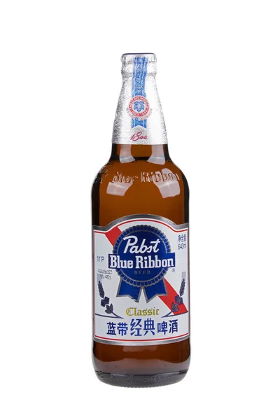 Guilin China Mars 2020 Pabst Blue Ribbon Est Une Bière — Photo