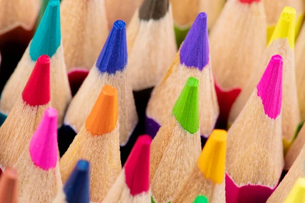 Güzel Renkli Kalemleri Kapat — Stok fotoğraf