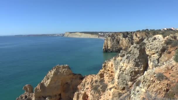 Algarve Bij Lagos Portugal — Stockvideo