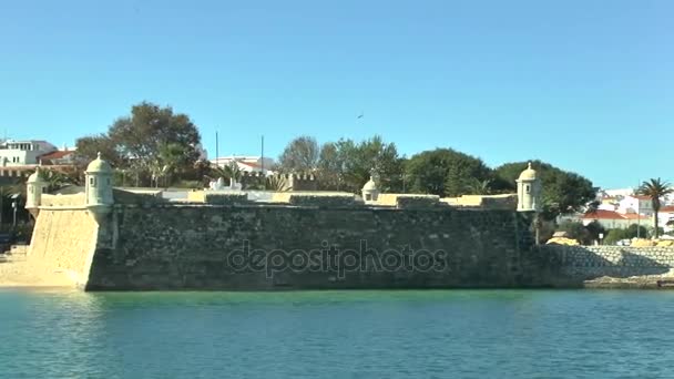 Вход Порт Лагуш Португалия — стоковое видео