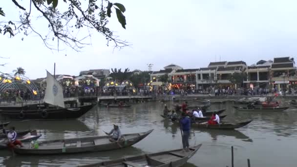 Hoi Una Ciudad Linternas Vietnam — Vídeo de stock