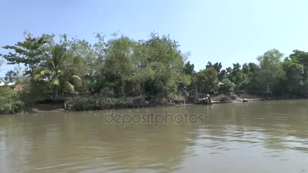 ベトナムのメコン川のボート旅行 — ストック動画